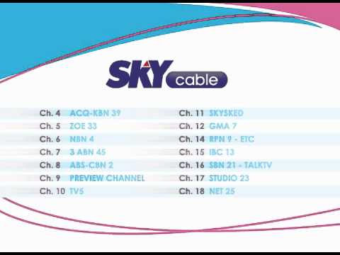 Complete List of SKY Cable Philippines Channels 2023