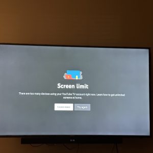 Youtube TV screen limit