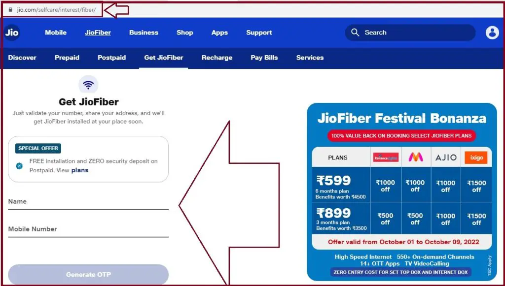 JioFiber Login, Sign-up and Customer Service