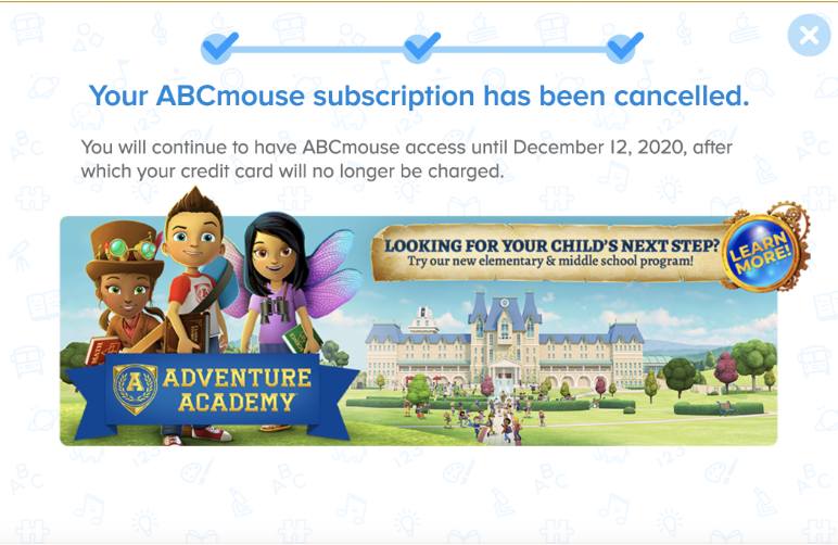 Cancel your ABCMouse