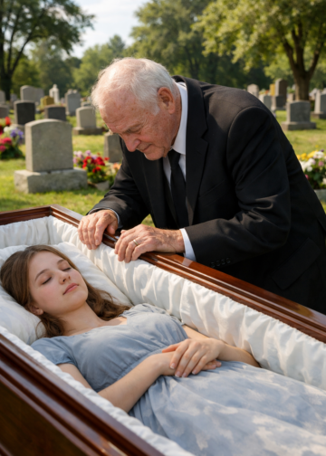 70-летний дед на похоронах внучки