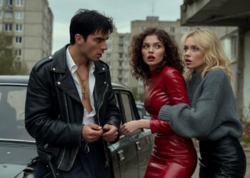 Девушка с малиновыми прядями