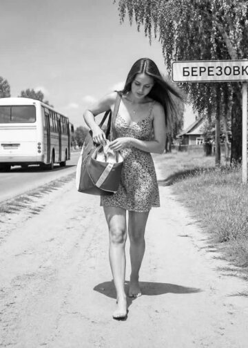 Катя вышла из автобуса недалеко от родной деревни